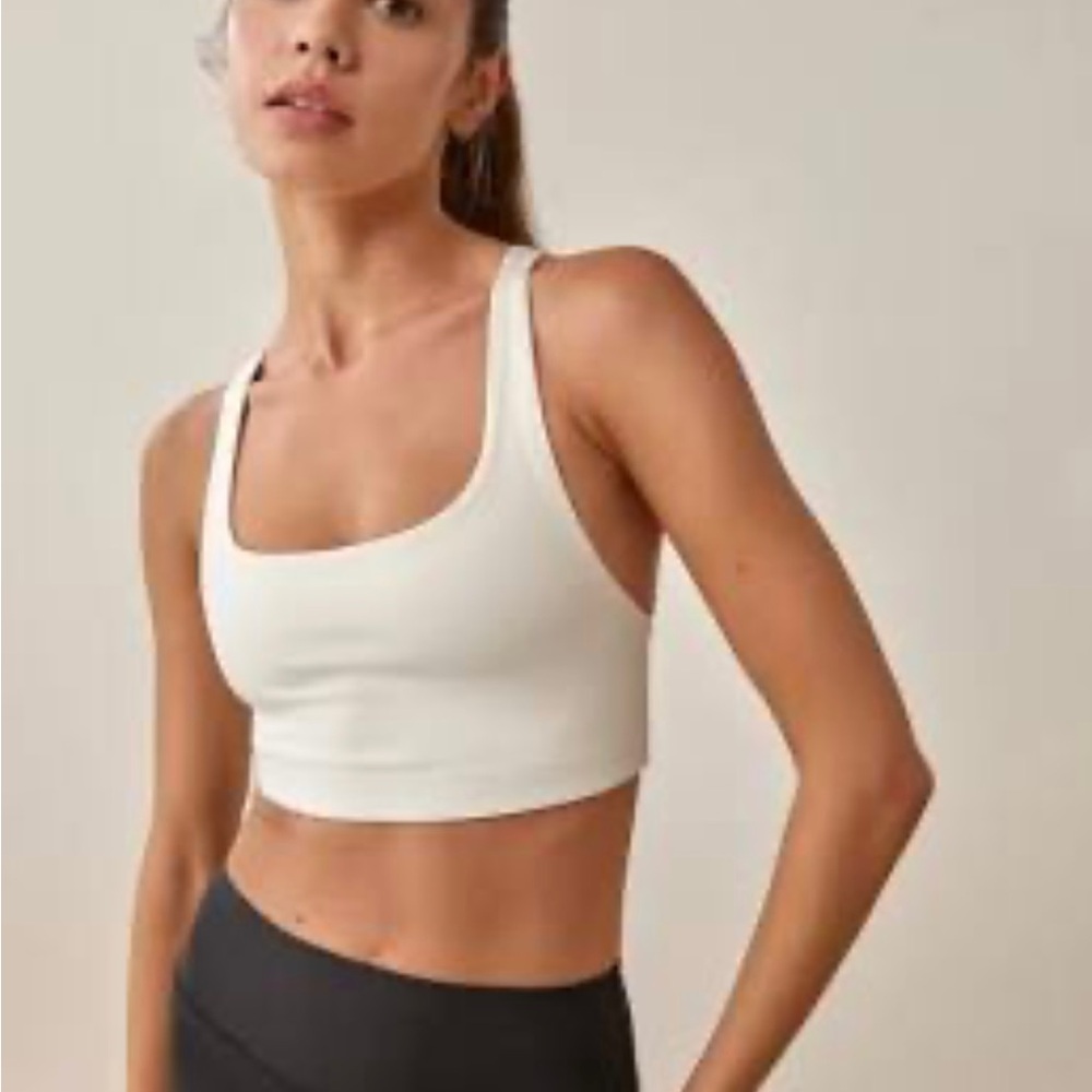 Reformation White Scoop-Neck Bralette